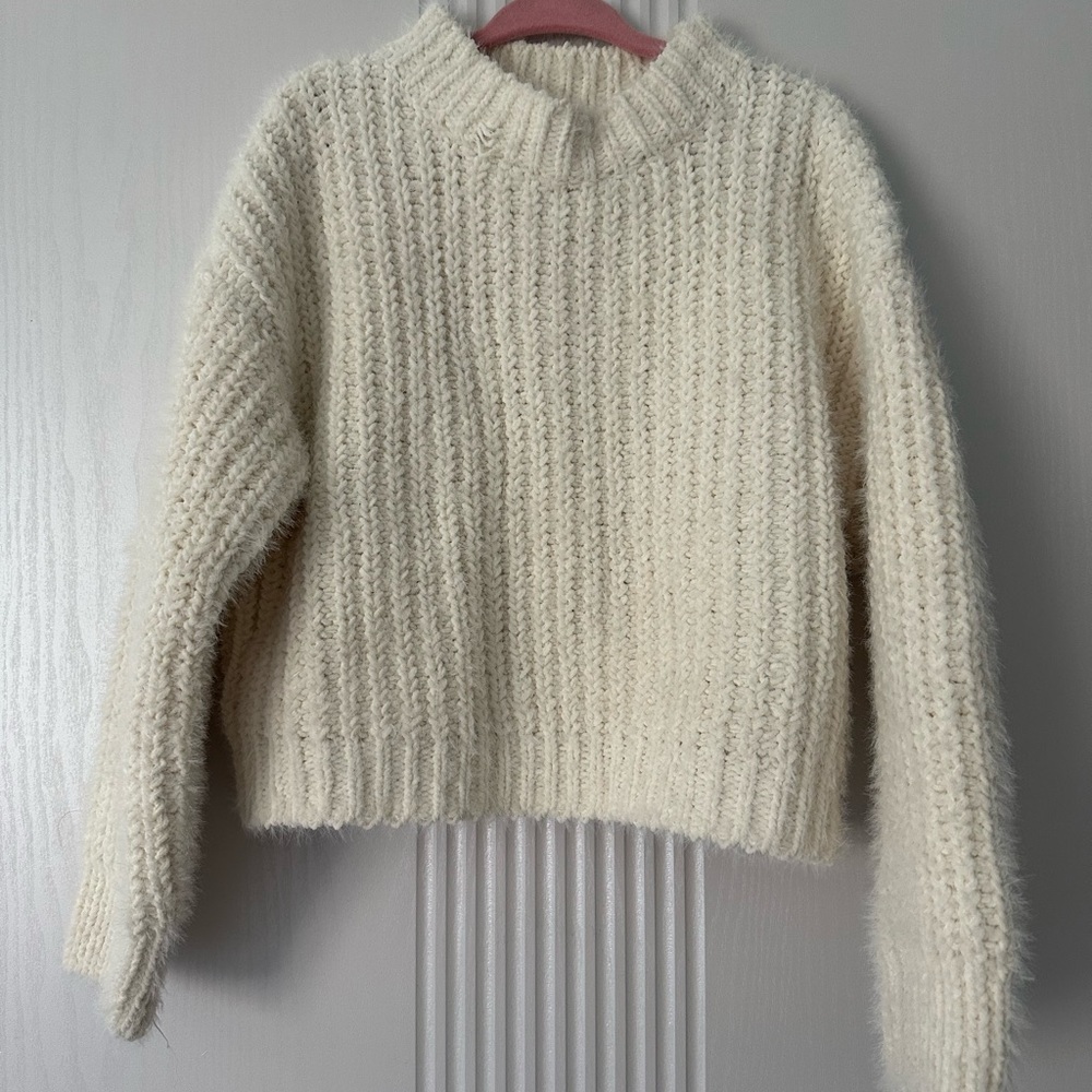 Girls cream Zara chunky sweater sz 6-7